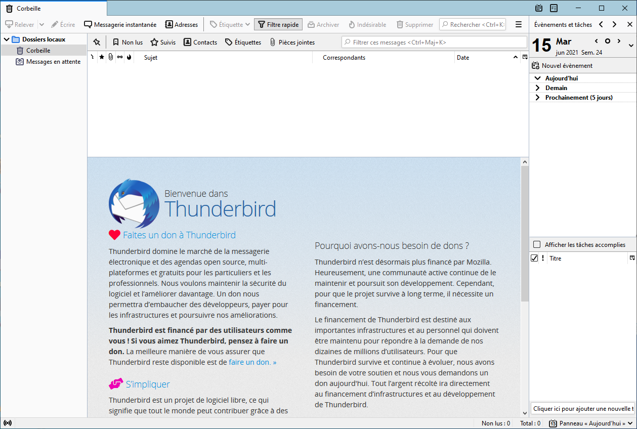 Mozilla Thunderbird 78.11 - Actualités informatique - Sun Valley Systems