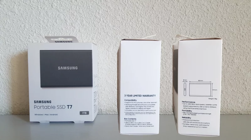 Samsung Portable SSD T7 carton
